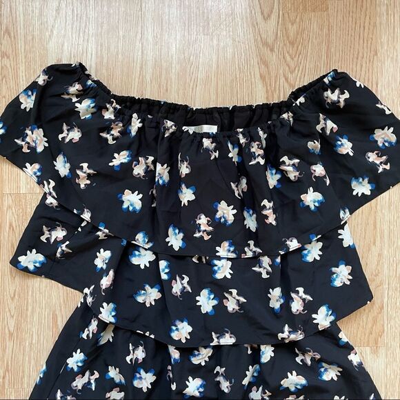 NWT Cooper and Ella Black Off The Shoulder Popcorn Dress - Size: Small - Picture 5 of 12
